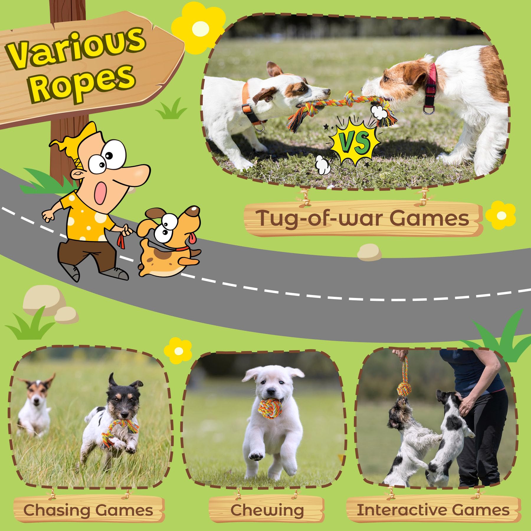 22 Pack Fun & Practical Puppy Toys for Teething, Training - Colorful Ropes, Squeaky Plush Toys, Durable Chew Toys with Portable Dog Bowl & Clicker - Perfect for Puppy Playtime, Obedience Training & Travel