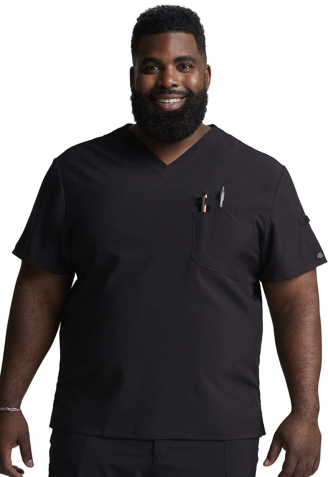 Dickies EDS Essentials Men's Scrubs Top - Tuckable V-Neck Work Shirt DK635 - Comfortable Medical Uniform for Doctors, Nurses & Healthcare Professionals