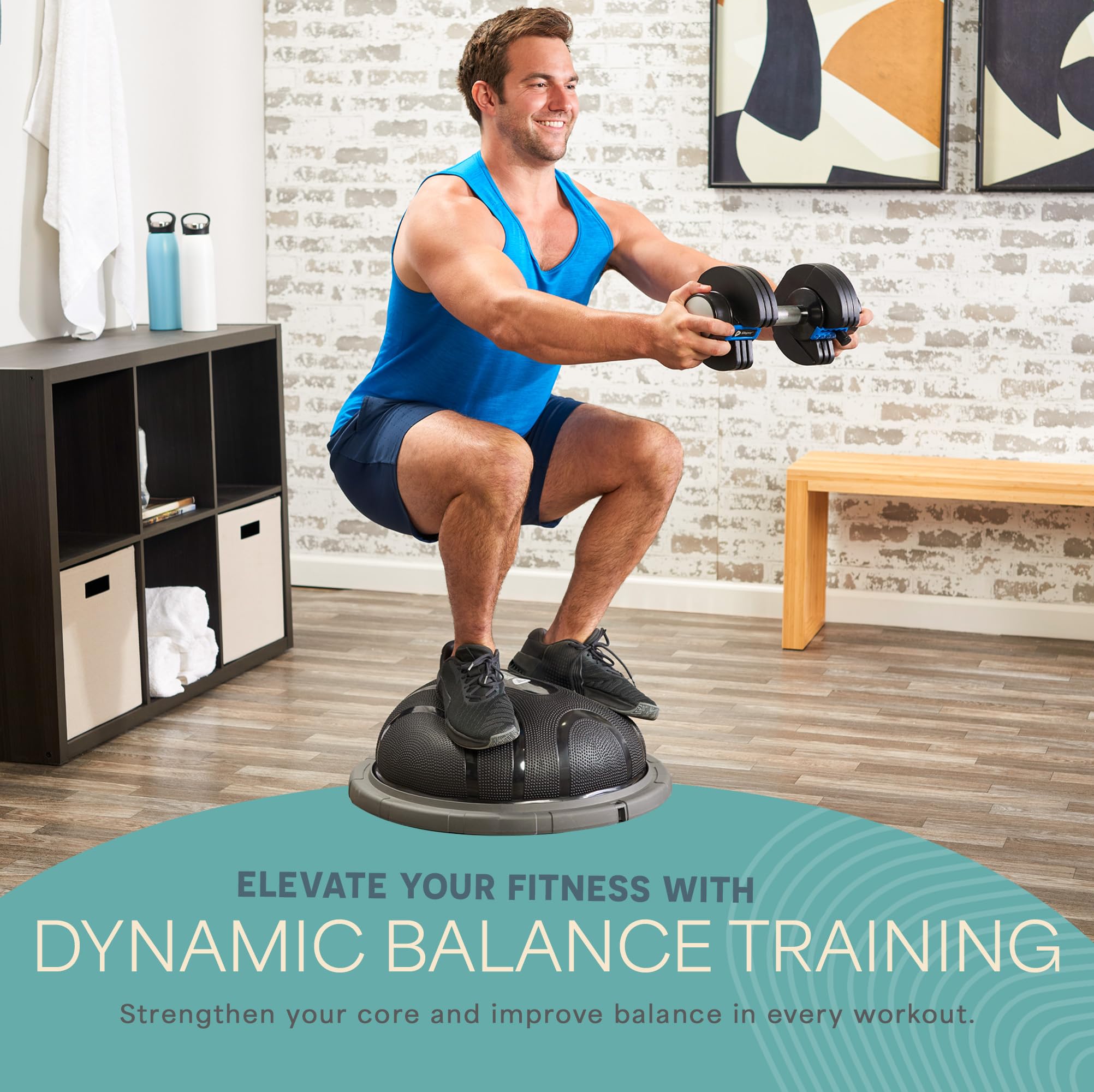 Lifepro Half Balance Ball Trainer - Stability Exercise Ball for Core Workouts, Yoga, Pilates & Physical Therapy - Non-Slip Home Gym Equipment for Balance Training & Fitness - Perfect for Home, Office & Rehabilitation Centers