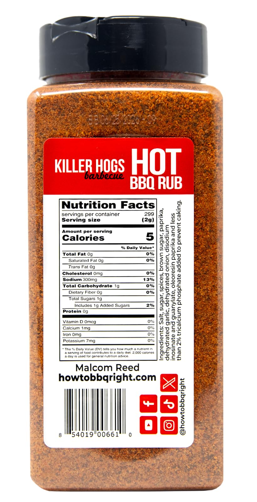 Killer Hogs HOT BBQ Rub - Championship Grill Seasoning for Beef, Steak, Burgers, Pork & Chicken | 19.8 oz | Perfect for Grilling, Smoking & BBQ Competitions