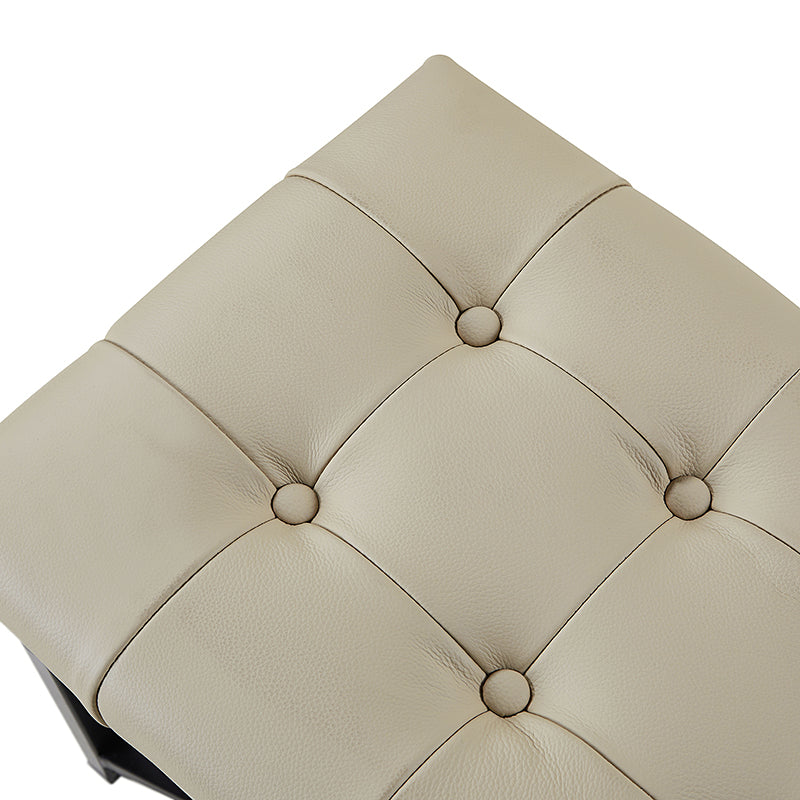 Arnold Versatile Elegance: Genuine Leather Bench with Button Tufted Design - Perfect for Living Room, Bedroom & Entryway Decor
