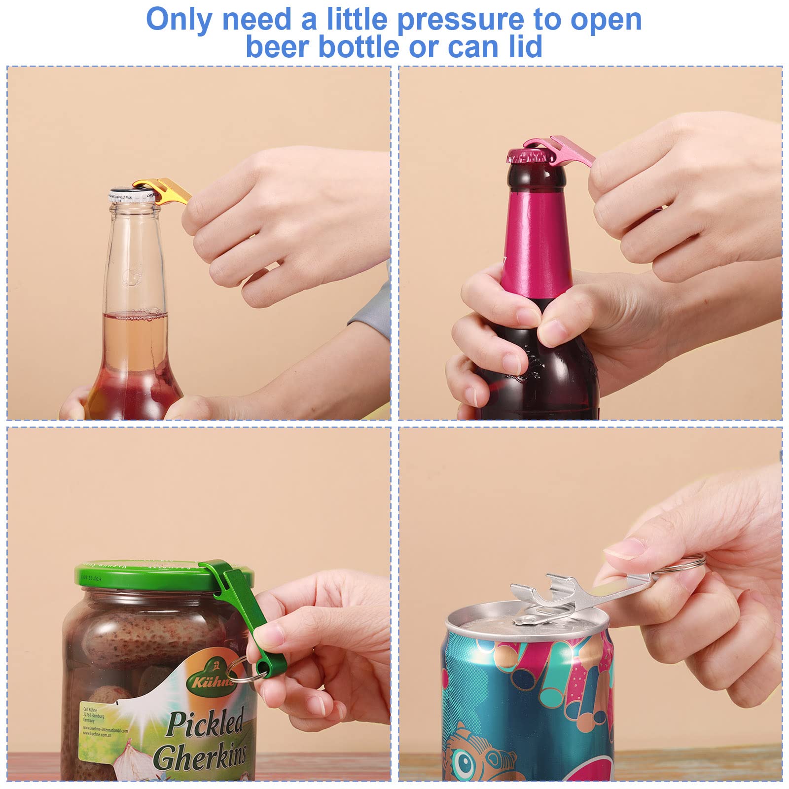 180-Piece Colorful Bottle Opener Keychain Set - Durable Metal Beer & Beverage Can Opener - Aluminum Party Favors for Men & Women - Perfect for Bars, BBQs, Camping & Gifts