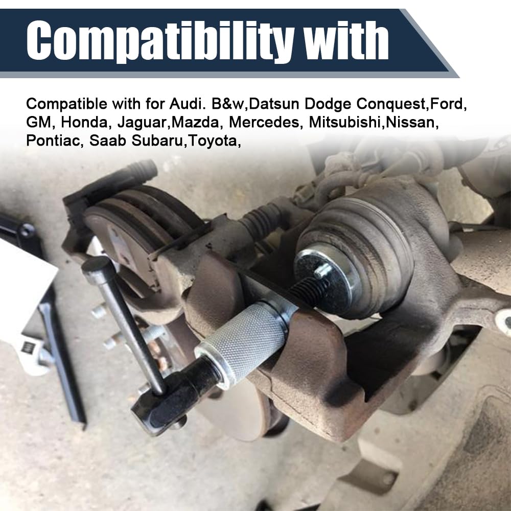 Brake Caliper Piston Rewind Tool Kit - Professional Brake Piston Wind Back Tool Set for Car Rear Brake Pad Replacement - Right Handle Design for Easy Brake Maintenance - Perfect for DIY Mechanics & Auto Repair Shops