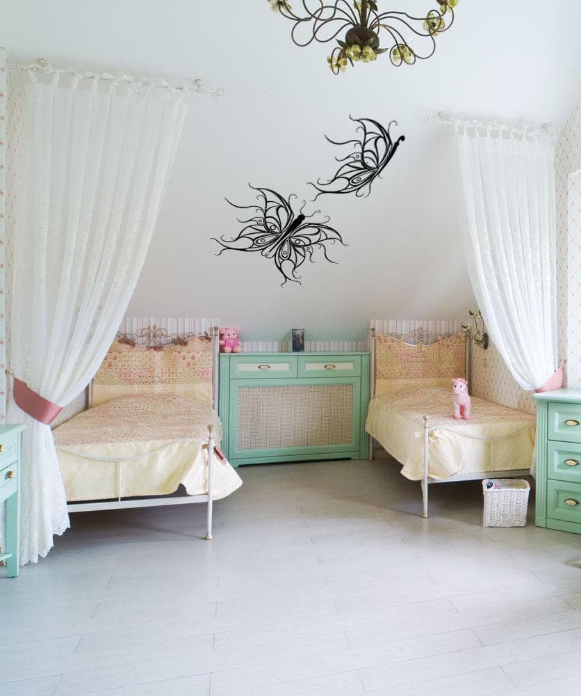 Vinyl Wall Decal Sticker - Flying Designer Butterflies #1084 | Removable Home Decor for Bedroom, Nursery & Living Room