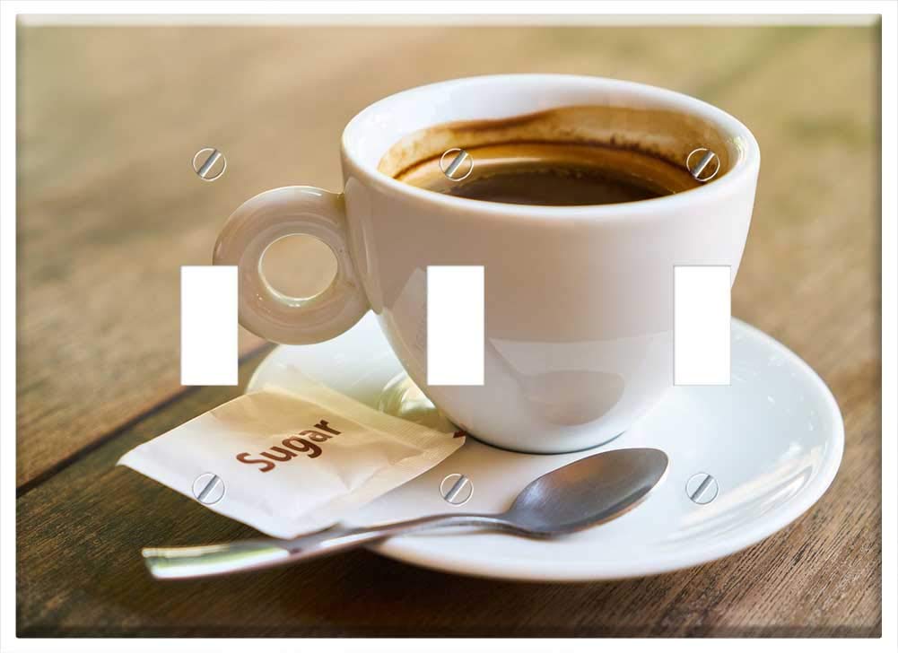 Triple Toggle Switch Plate for Coffee Cafe - Durable Beverage & Food Cup Holder for Tables | Perfect for Restaurants, Cafes, and Home Kitchen Countertops