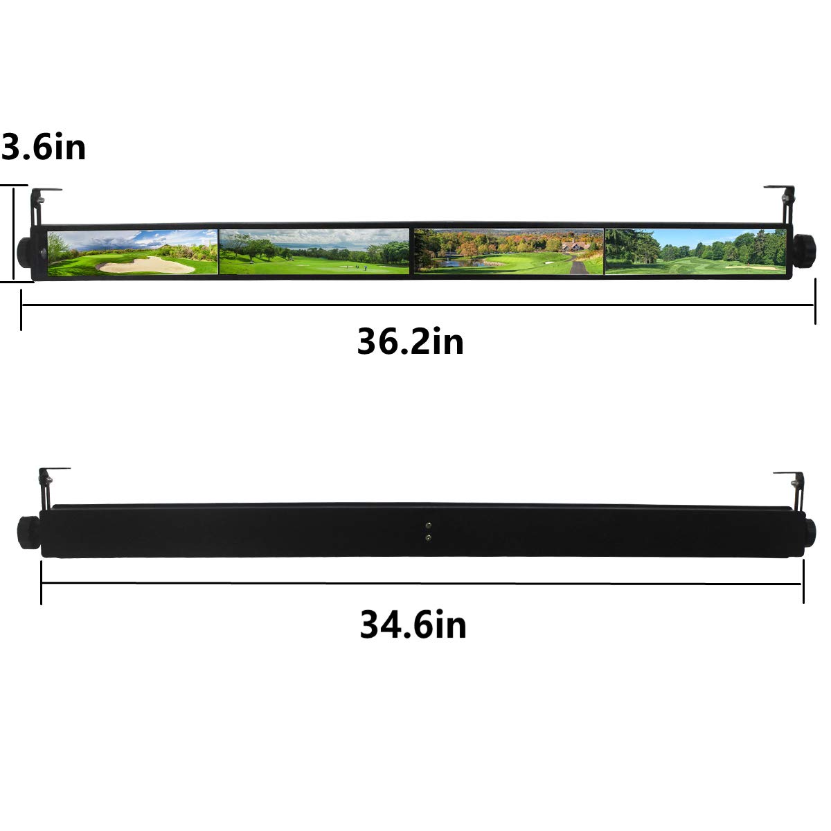 Universal WLOOD Golf Cart Mirror - 4 Panel Rear View Mirror Fits EZGO, Club Car & Yamaha Golf Carts - Perfect for Safe Driving & Parking on Golf Courses