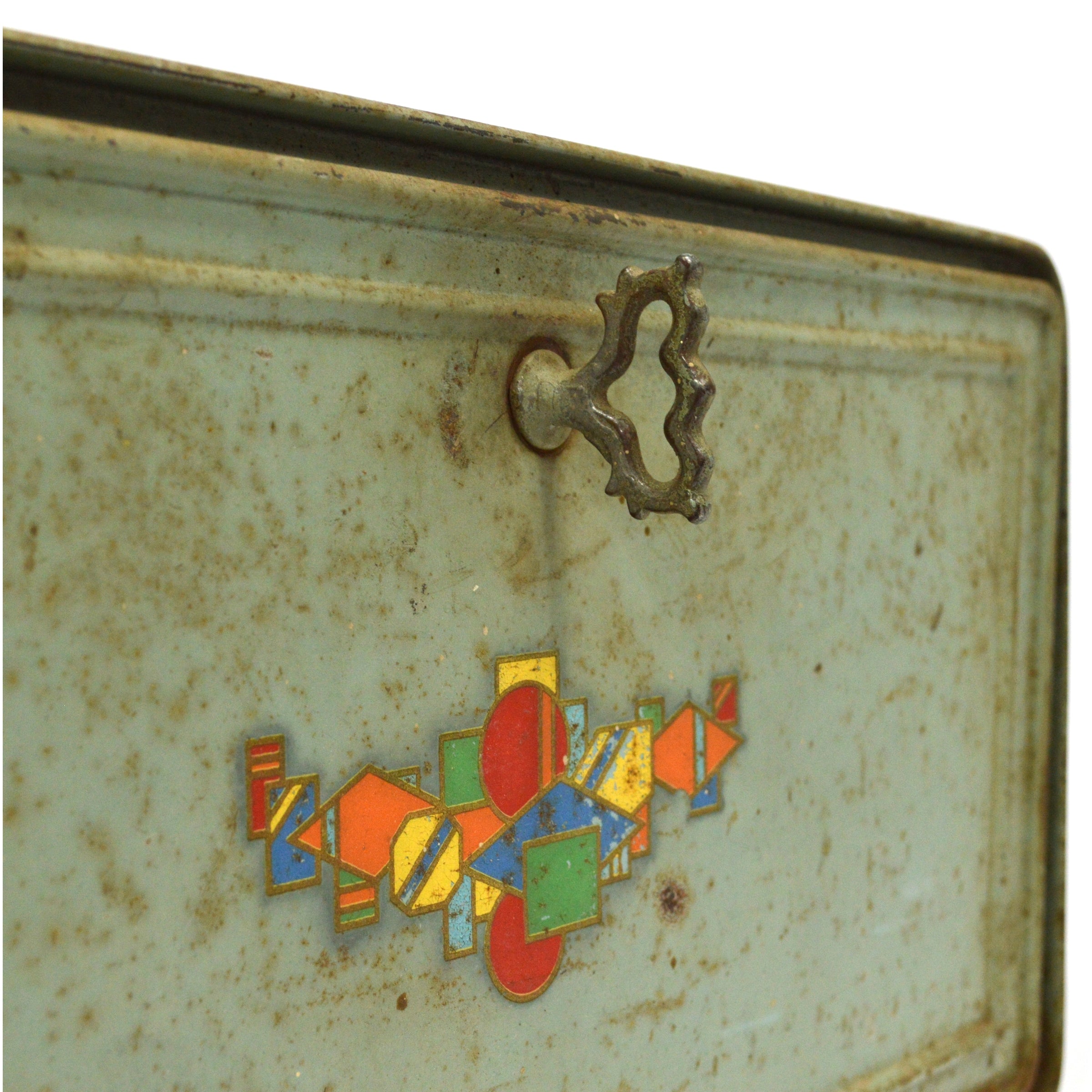 Vintage Primrose Brand Enameled Tin Pie & Bread Box - Single Shelf Metal Storage for Kitchen, Pantry, or Farmhouse Decor