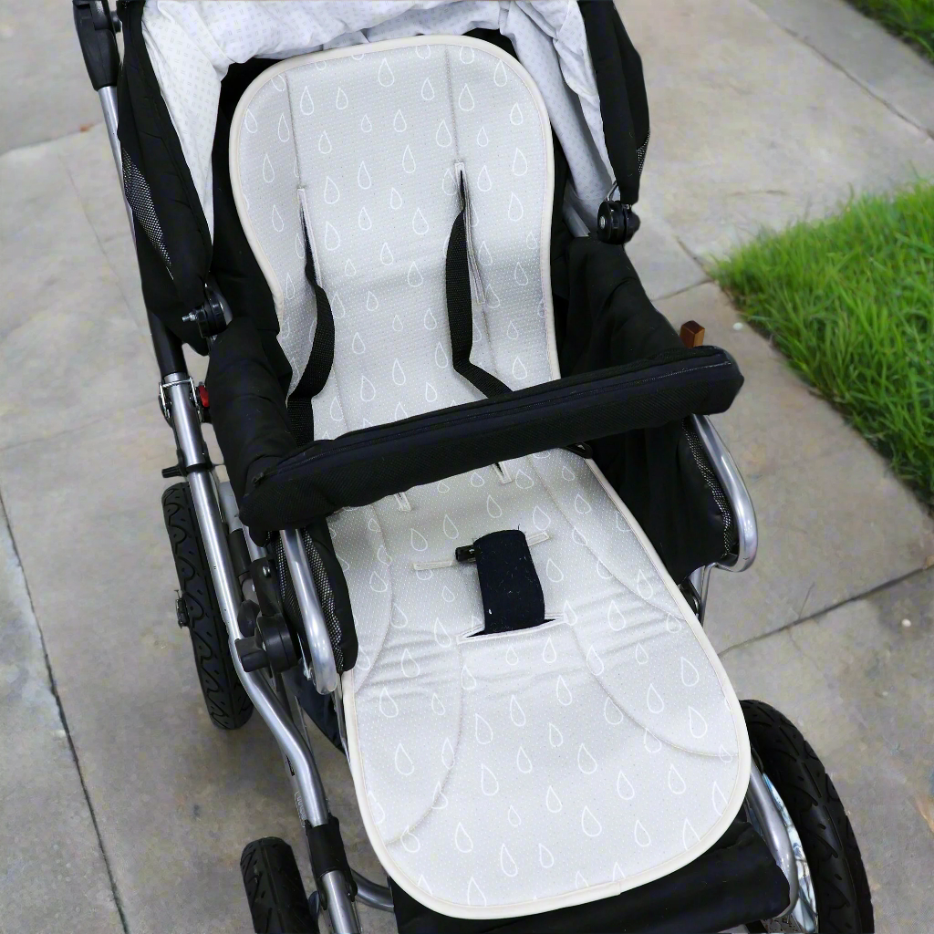 Nordic AIR+ Reversible Pram Liner - Sand & Grey - Breathable Baby Stroller Insert for Comfort & Support - Perfect for Walks, Shopping & Travel