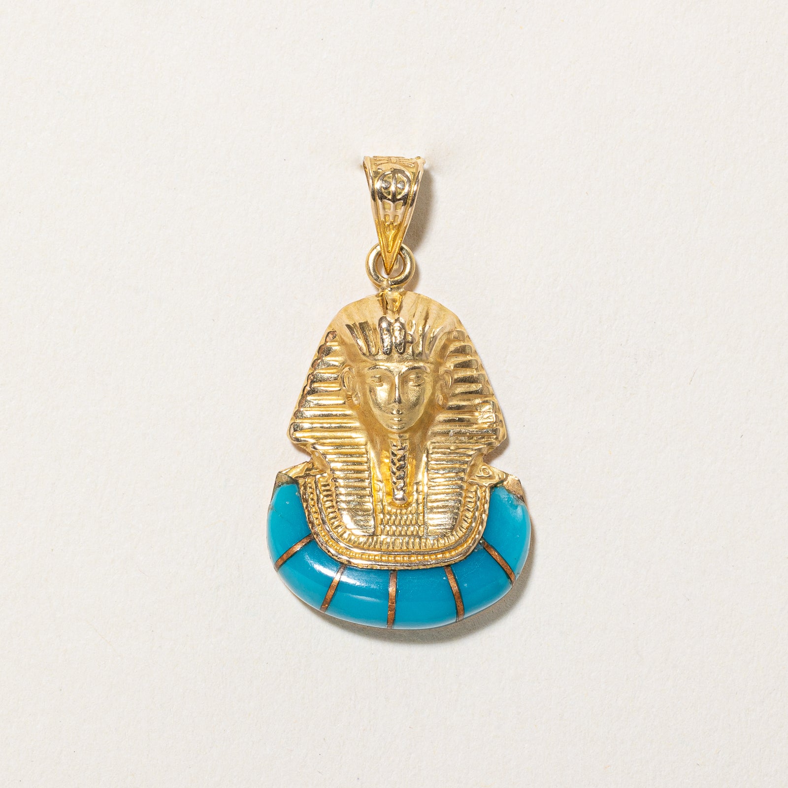 Egyptian Pharaoh Head Turquoise Pendant Necklace - 3.00ct Genuine Stone Jewelry for Women | Perfect for Boho Style, Gift Giving & Spiritual Healing