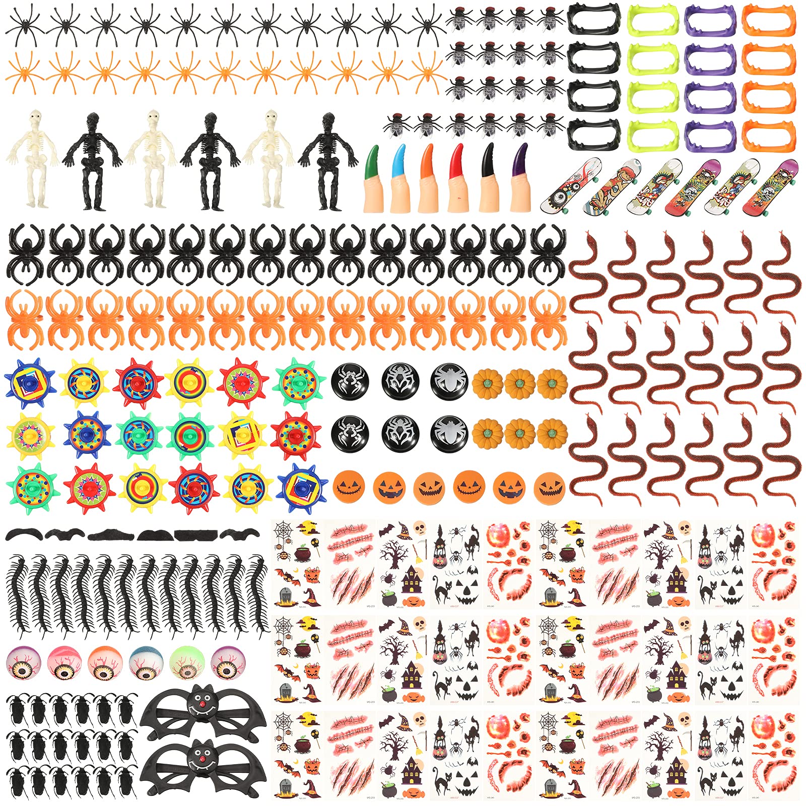 228-Piece Bulk Halloween Party Favors & Prizes Assortment - Trick or Treat Toys, Classroom Rewards, Spooky Decorations for Halloween Parties, School Events & Home Decor