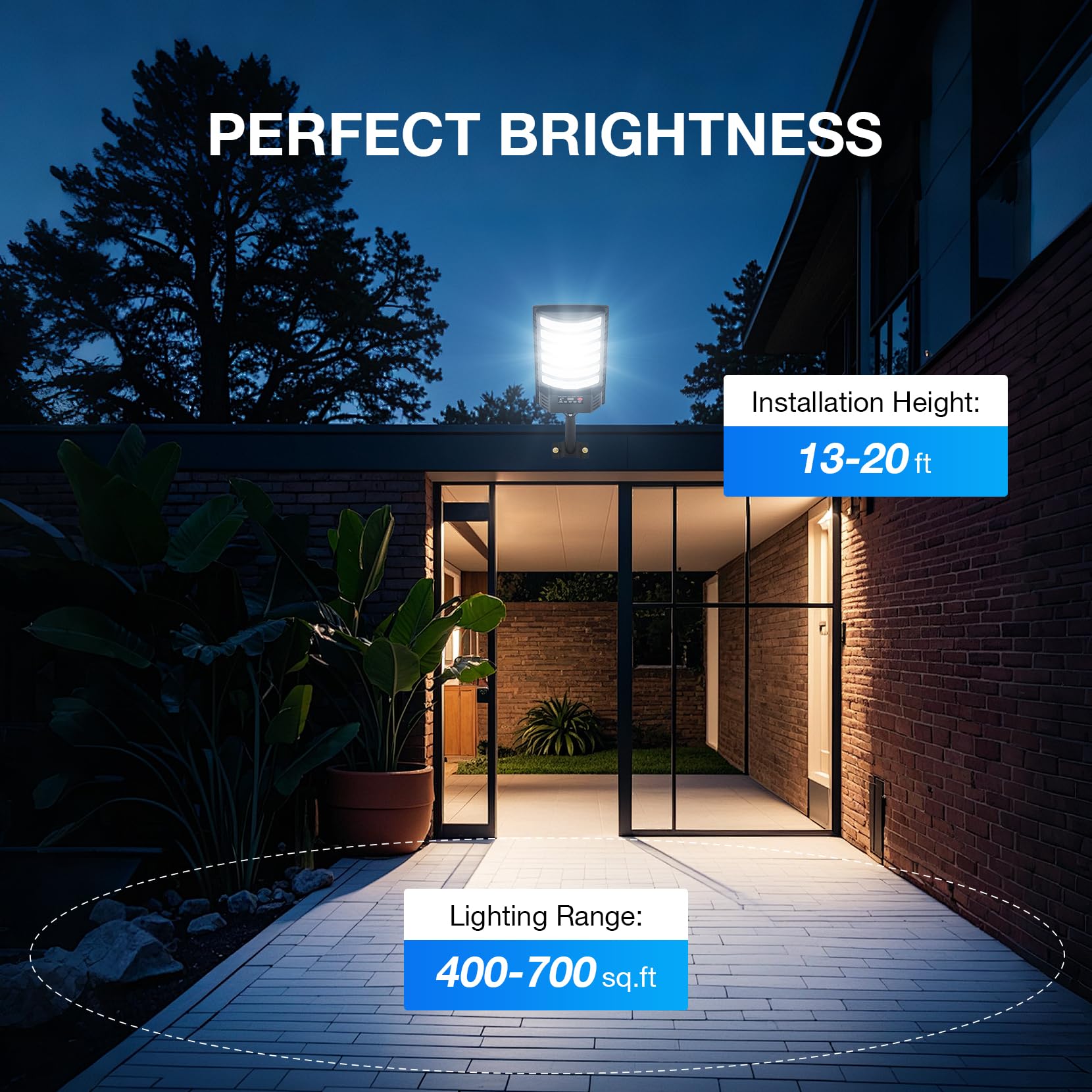 High Power 25000LM Solar Street Lights Outdoor Waterproof - 320° Wide Angle LED Flood Light with Motion Sensor & Remote Control - Ideal for Streets, Courtyards, Parking Garages (4-Pack) - Perfect for Energy-Efficient Outdoor Lighting & Security