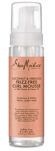 Shea Moisture Coconut & Hibiscus Curl Enhancing Mousse 7.5 oz - Hydrating & Defining for Natural Curls - Perfect for Daily Styling & Frizz Control