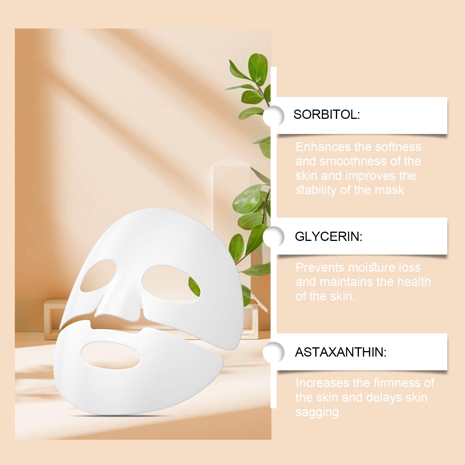 Astaxanthin Face Mask for Women - Hydrating Overnight Mask with Pore Minimizing & Elasticity Improvement | Skincare Treatment for Dry Skin & Anti-Aging | Perfect for Nighttime Routine & Spa Days