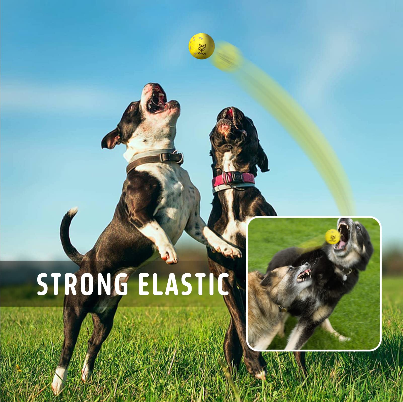 Durable Dog Chew Toys for Aggressive Chewers - 4 Pack Tennis Balls for Large, Medium Dogs & Puppies - Interactive Fetch, Teething Molar Toys, Water Play - Perfect for Outdoor Play, Training & Bonding (2.75 Inch)