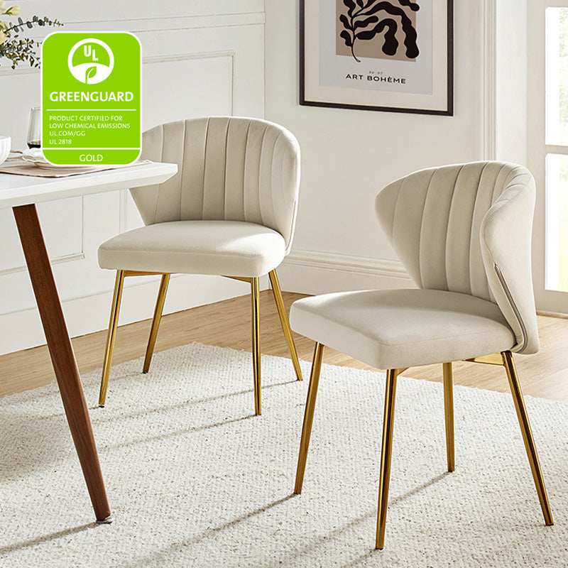 Aruna Side Chair Set - Modern Dining Chairs for Kitchen, Living Room & Office - 2-Piece Wooden Accent Chairs with Cushion - Perfect for Small Spaces, Breakfast Nook & Home Decor