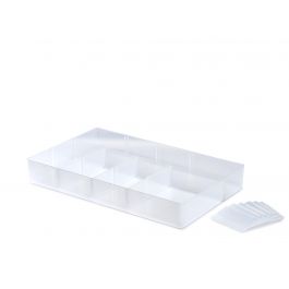 2-Pack Plastic Insert Trays for Organizing Drawers, Cabinets & Shelves - Perfect for Kitchen, Bathroom & Office Storage