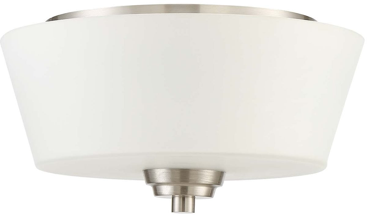 13W Grace 2-Light Flush Mount Ceiling Light Fixture in Brushed Polished Nickel - Perfect for Bedroom, Hallway & Kitchen Lighting