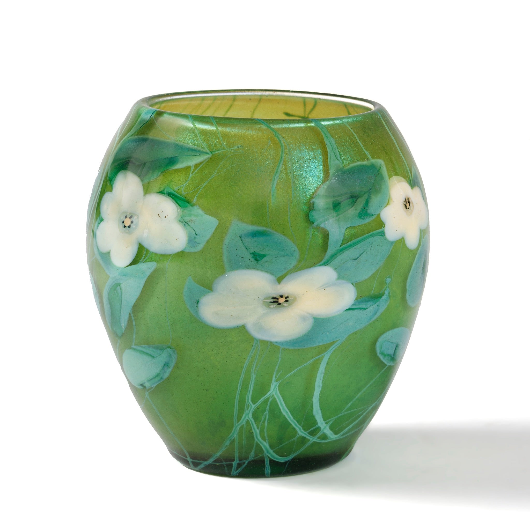Tiffany Studios New York Handcrafted Glass Paperweight Vase - Elegant Home Decor for Living Room, Office, or Gift Giving