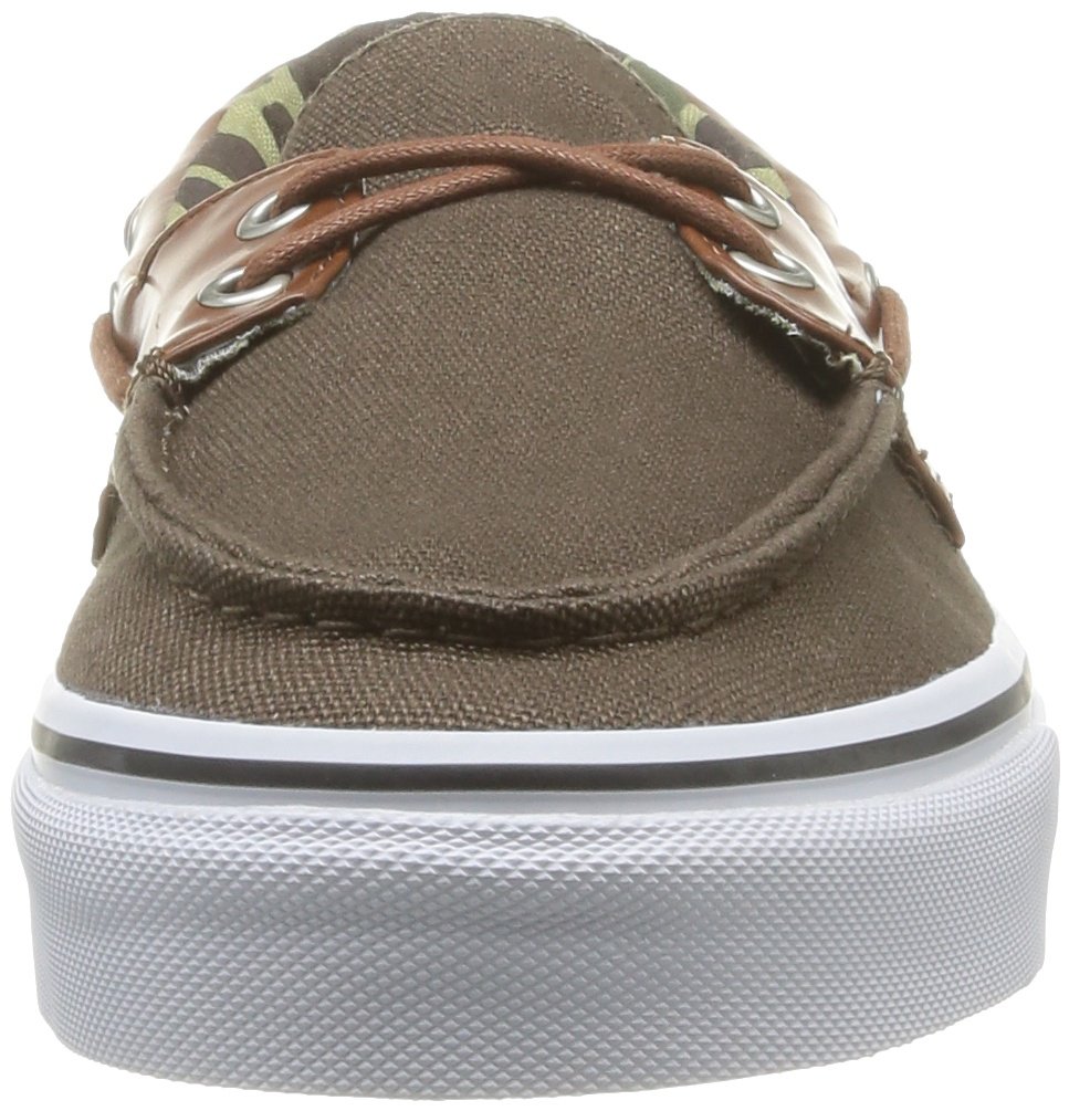 Vans Unisex Skate Shoes - Classic Slip-On Boat Style in Camo & Leather, Size 6.5 D(M) US Men / 8 B(M) US Women - Perfect for Casual Wear, Skateboarding & Street Fashion