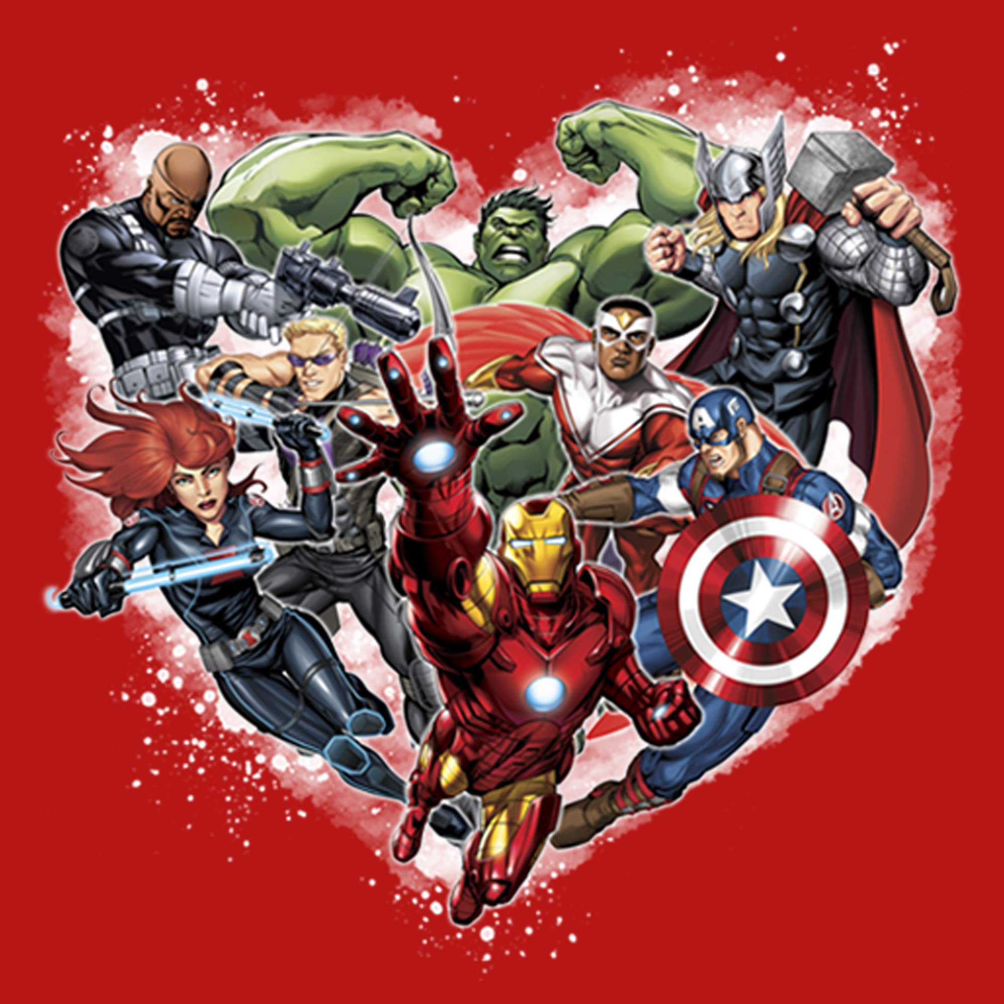 Marvel Avengers Heart Graphic T-Shirt for Girls | Superhero Cotton Tee | Casual Wear & Cosplay