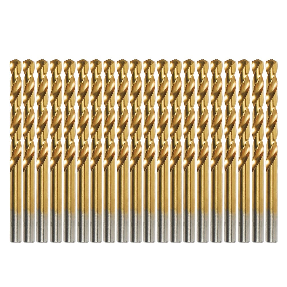 Premium 20-Piece Titanium Drill Bit Set - 3/16