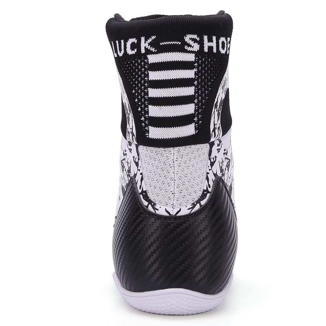 B LUCK SHOE Men's High-Top Boxing Shoes - Professional Wrestling Training Boots for MMA & Martial Arts (Model LS198) | Perfect for Gym Workouts & Combat Sports