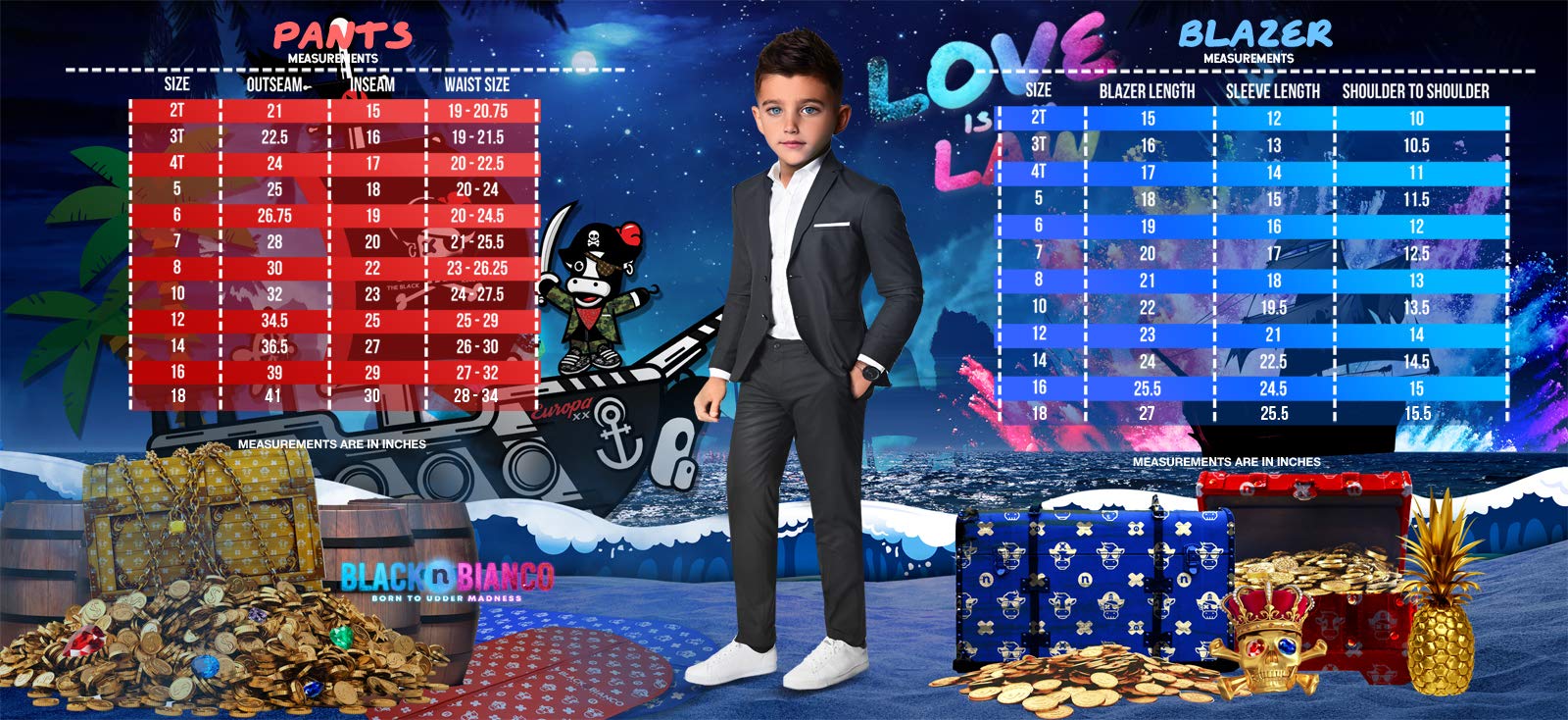 Black n Bianco Boys' First Class Slim Fit Suits - Lightweight Blazer & Pants Set for Formal Occasions | Perfect for Weddings, School Photos & Special Events | Presented by Baby Muffin