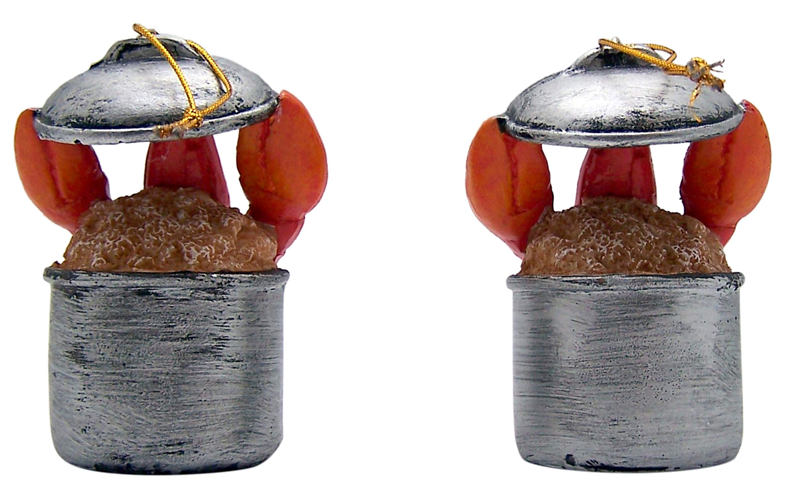 Funny 3-Inch Lobster Cooking in Pot Christmas Tree Ornaments - Set of 2 - Perfect for Holiday Decor, Gag Gifts & Seafood Lover Presents