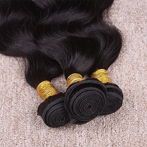 Premium 3 Bundles Brazilian Hair Extensions - 6A Grade Virgin Human Hair - 12/14/16/24 Inches - Straight & Body Wave Textures - Perfect for Salon Styling, Everyday Wear & Special Occasions