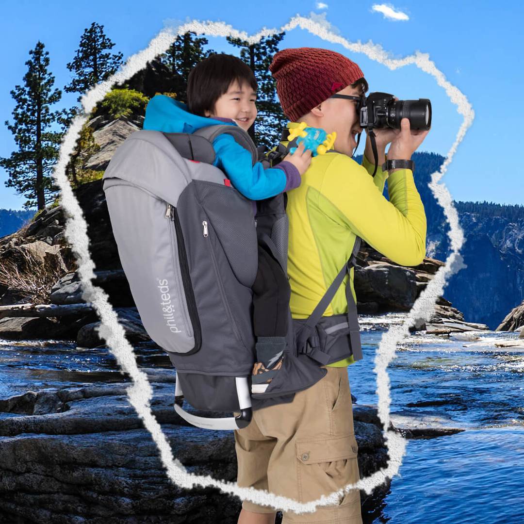 Phil&Teds Escape Baby Carrier - Lightweight & Ergonomic Infant Carrier for Hiking, Travel & Everyday Use - Hands-Free Baby Wearing for Active Parents