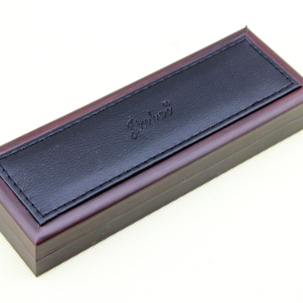 Gullor Premium Wooden Gift Box with Black Leather Finish - Elegant Storage for Jewelry, Watches & Keepsakes - Perfect for Gifts, Home Decor & Special Occasions