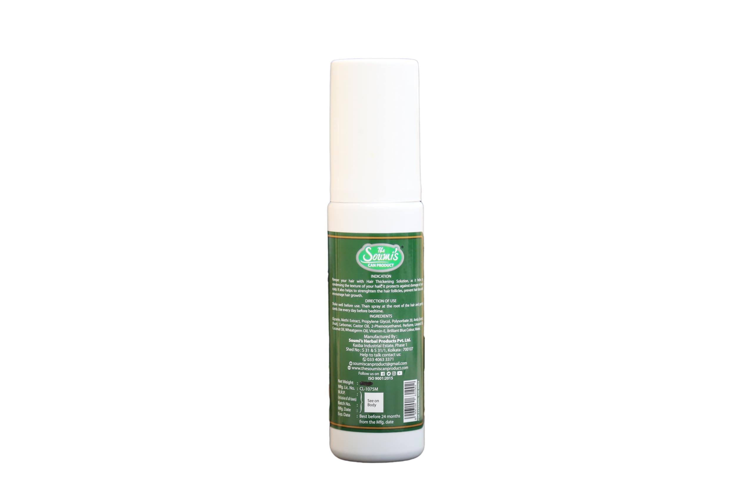 Soumi's Hair Thickening Solution with Castor Oil & Natural Extracts - Hair Growth Treatment for Thicker, Stronger Hair | Reduces Hair Loss & Strengthens Follicles | Vitamin E, Coconut Oil & Linseed Oil for Deep Hydration | Scalp Care for Men & Women | 100ml | Perfect for Daily Hair Care Routine & Scalp Repair