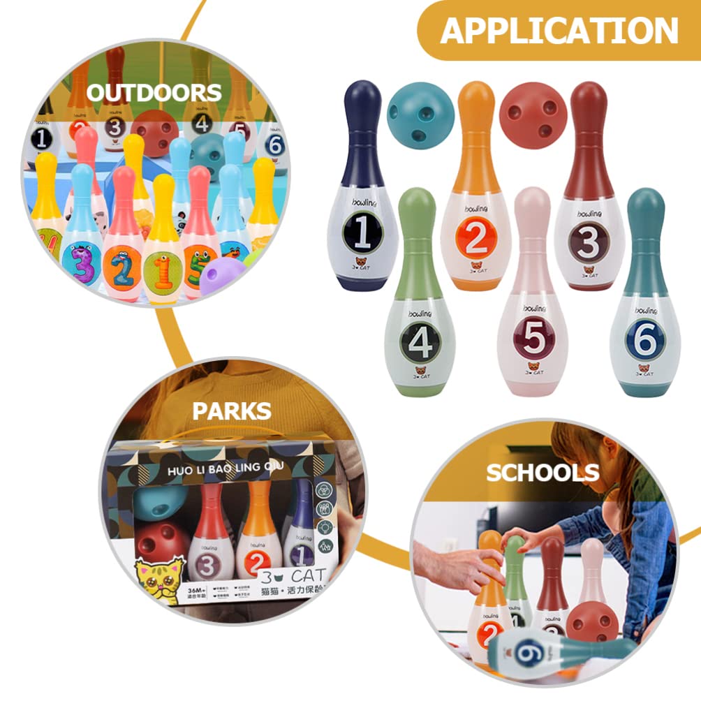 **Kisangel Kids Bowling Set - 6 Bowling Pins & 2 Bowling Balls for Indoor & Outdoor Play - Fun Lawn Games for Children, Birthday Parties, and Backyard Activities**