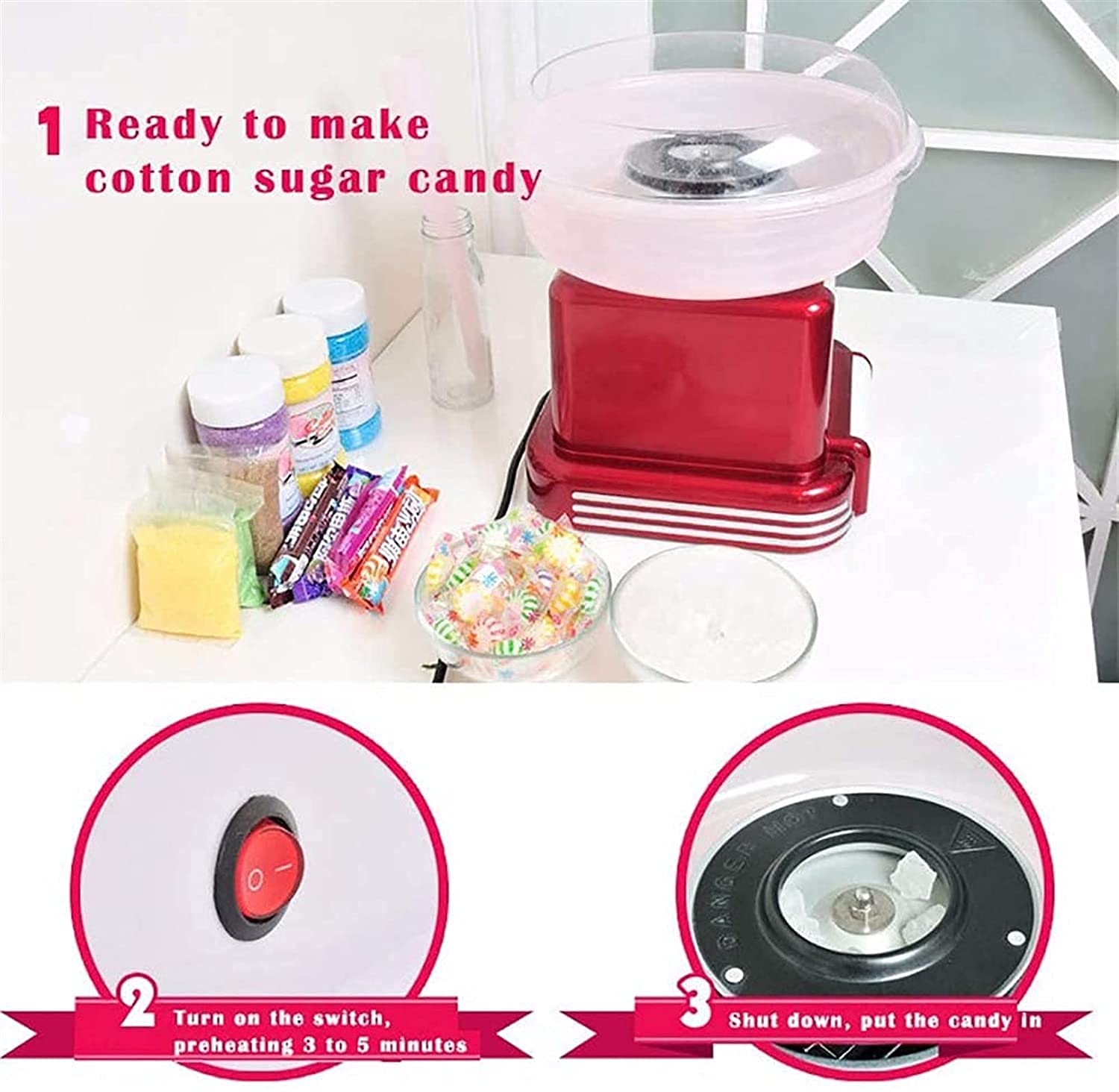 Electric Cotton Candy Machine for Home Use - Fast & Easy Cotton Candy Maker, Perfect for Parties, Carnivals & Kids' Birthday Events