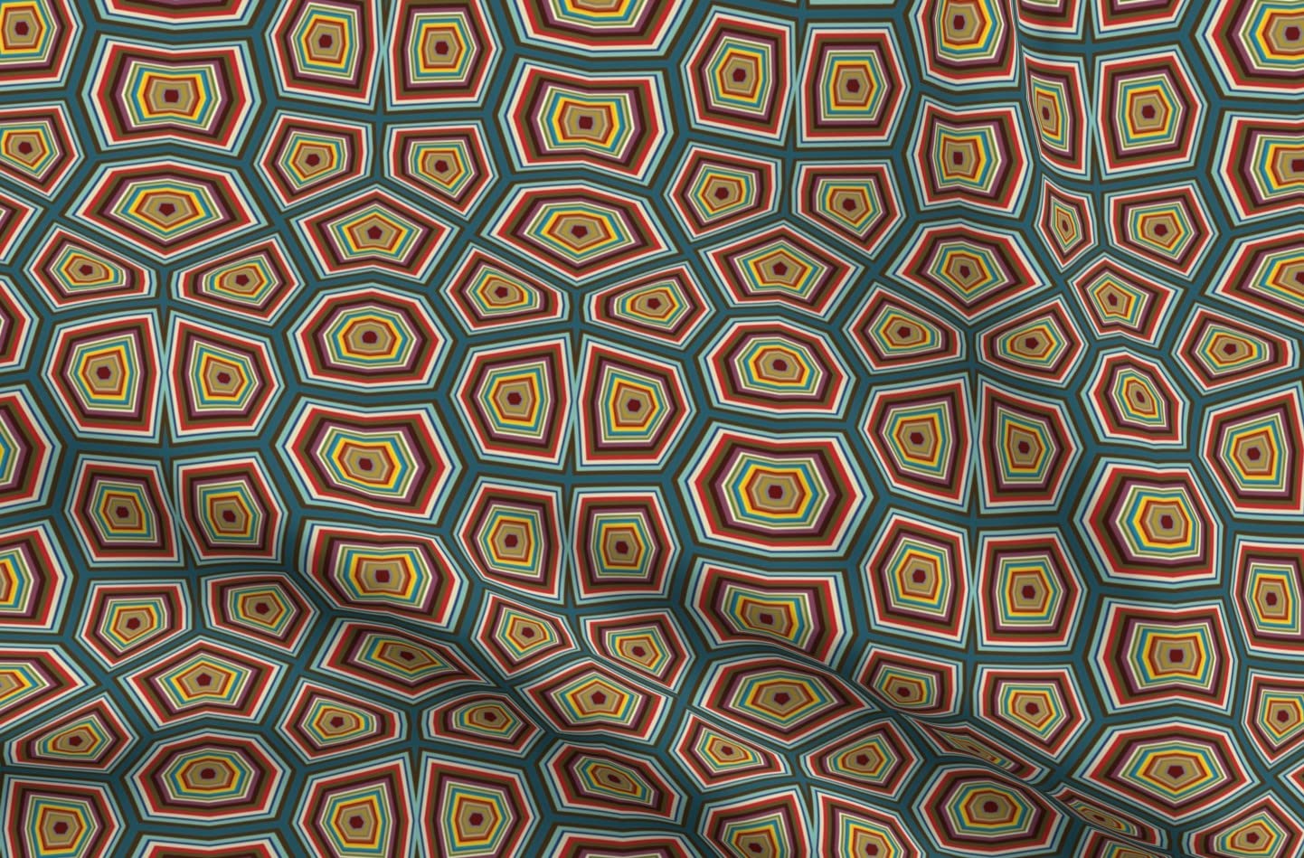Turtle Shells Animal Print Fabric by Spoonflower - Colorful Nature Biology Geometric Design on Soft Minky Fabric - Perfect for Sewing Baby Blankets, Quilt Backing & Plush Toys (Fat Quarter Size)