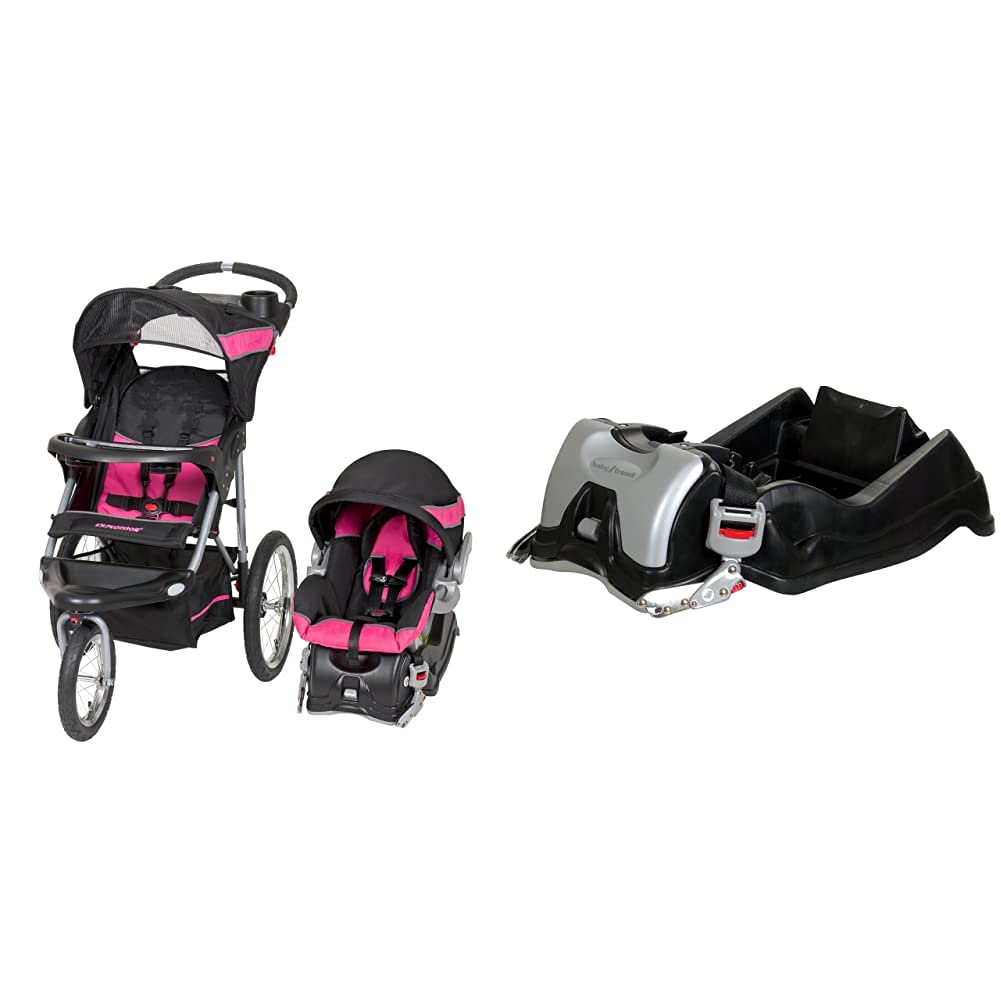 Baby Trend Expedition Jogger Travel System with EZ Flex Loc 32 Infant Car Seat Base - Lightweight Stroller & Car Seat Combo for Newborns | Bubble Gum Pink & Black | Perfect for Jogging, Shopping & Travel