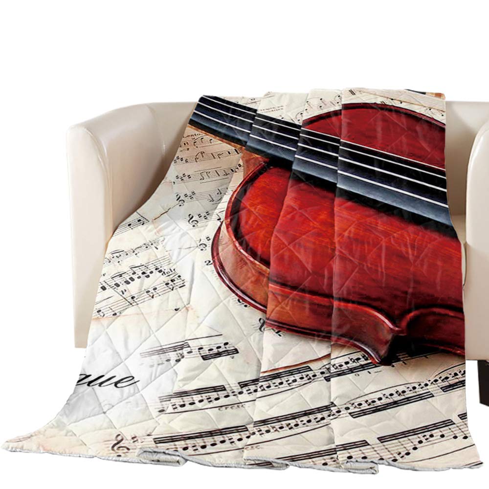 King Size Guitar Sheet Music Bedspread Quilt - All-Season Comforter Duvet Insert or Standalone Blanket, Soft Coverlet for Bed & Sofa - Perfect for Adults, Kids, Music Lovers & Bedroom Decor