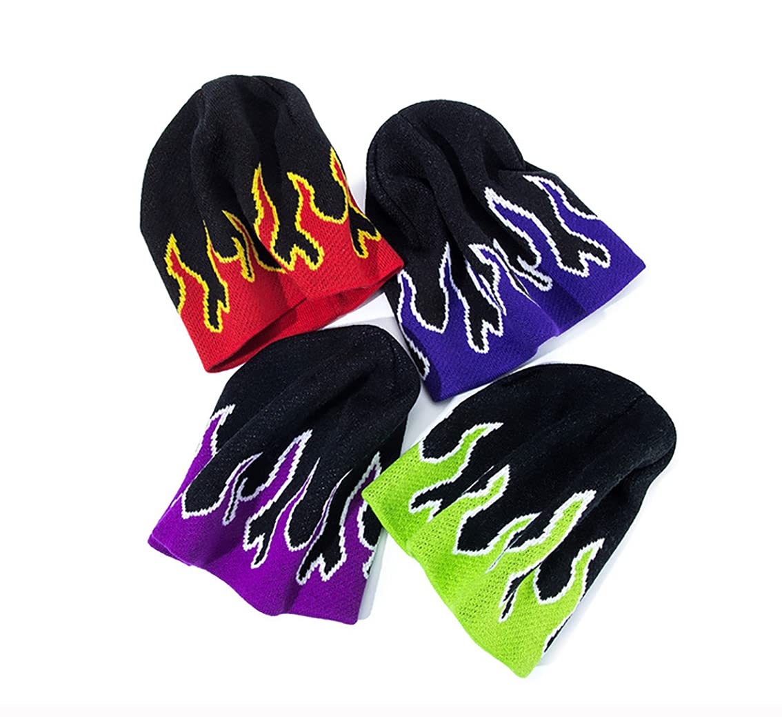 Warm & Soft CORIRESHA Knit Beanie Hat for Men & Women - Stylish Cotton Flame Skull Cap for Fall & Winter | Perfect for Outdoor Activities, Casual Wear & Cold Weather Fashion