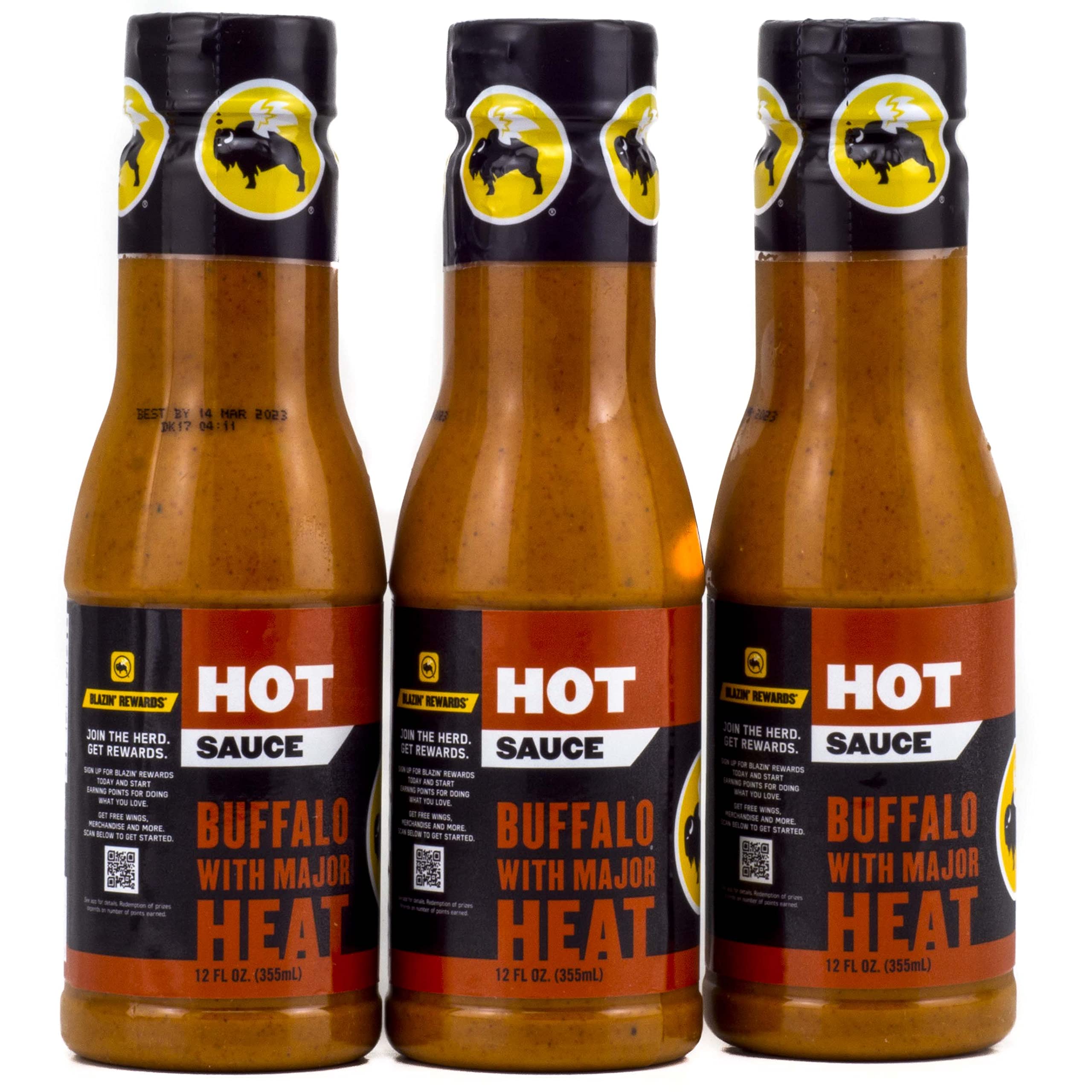 Buffalo Wild Wings Hot Sauce - 12oz Bottle (Pack of 3) | Spicy Wing Sauce for Chicken Wings, Burgers & Nachos | Restaurant Style Heat for Game Day & Parties