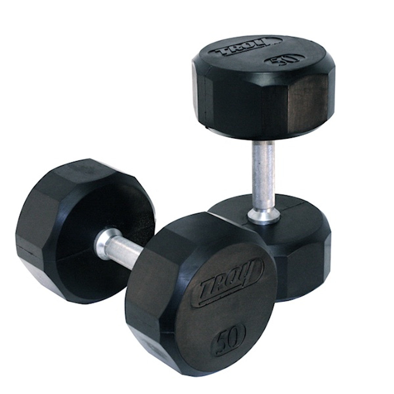 Troy 12-Sided Rubber Encased Dumbbell Set (55-75 lbs) - Premium Weightlifting Equipment for Home Gym & CrossFit Training