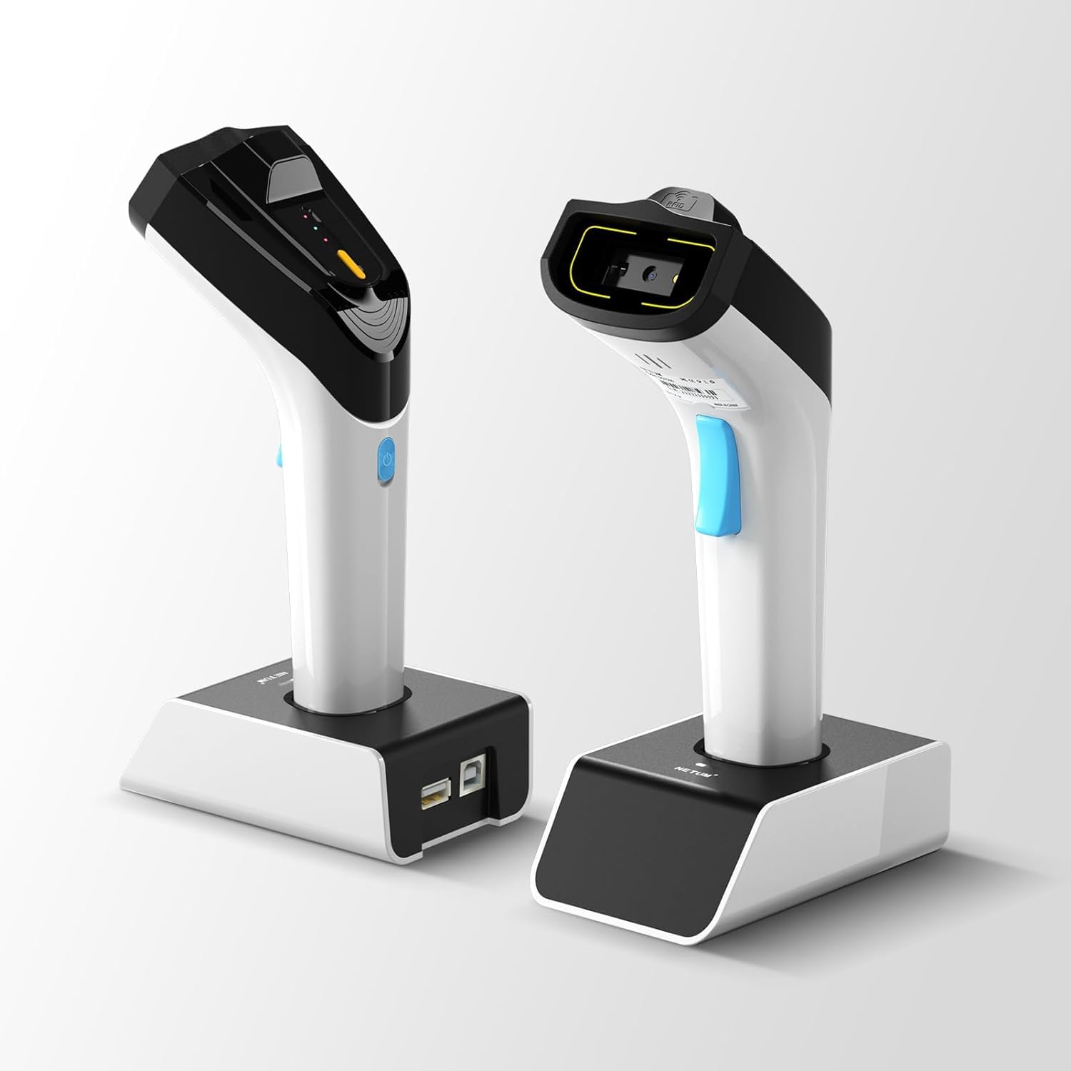 NETUM DS-8500 Wireless Hybrid RFID & 2D Barcode Scanner - Bluetooth UHF RFID Reader with 1D/2D QR Code Scanning for Retail, Warehouse & Hospitality Systems - Perfect for Inventory Management and POS Checkout