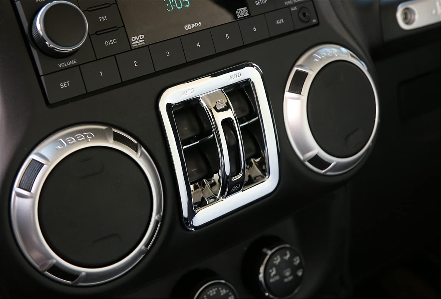Jeep Wrangler JK JKU & Unlimited 4-Door Chrome Window Switch Button Cover Trim Frame (2011-2018) - Interior Accessories for Enhanced Protection & Style | Perfect for Off-Roading & Daily Driving