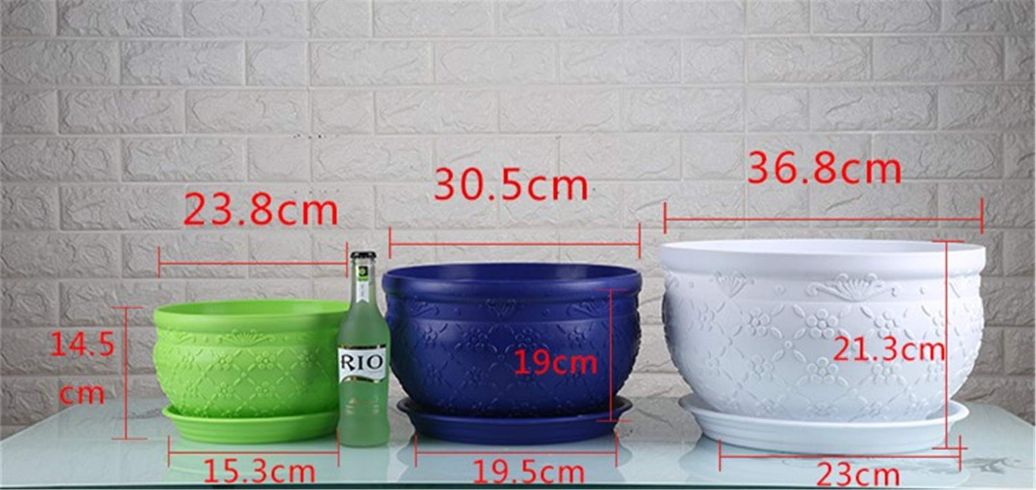 Medium Blue Green Resin Flower Pot - Succulent Planter, Desktop Bonsai Container for Home & Office Decor | Perfect for Indoor Plants, Cacti, and Small Houseplants