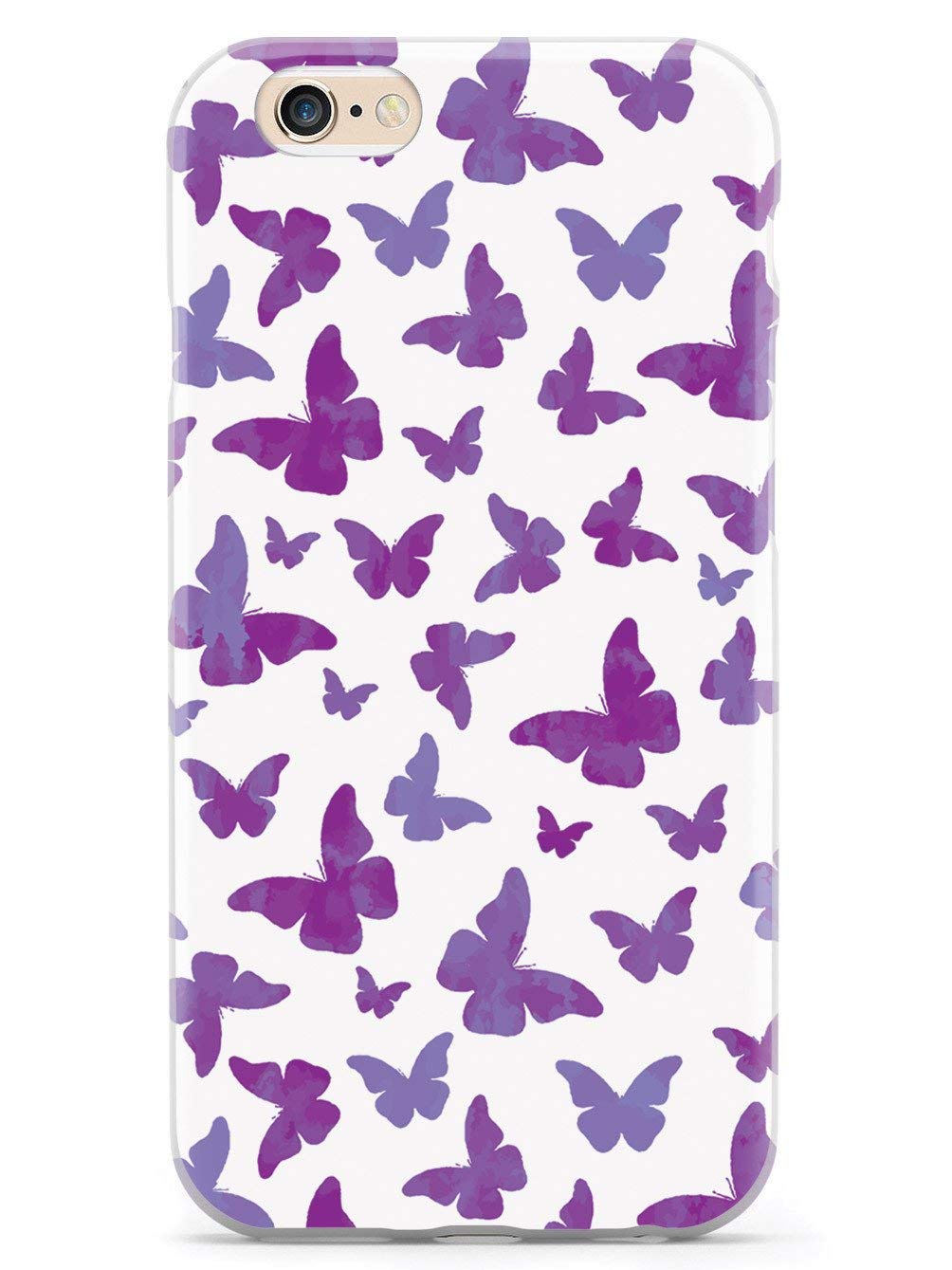 3D Textured Protective Phone Case for Apple iPhone 6 Plus/6s Plus - Purple Butterflies Design - Slim Fit Shockproof Cover - Perfect for Daily Use, Work & Travel