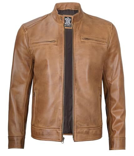 Camel - Ddge Mens Leather Jacket