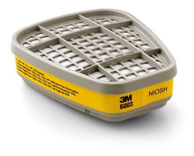 3M 6003 Organic Vapor and Acid Gas Cartridge Respirator Filter (2-Pack, 60 EA/Case) - for Painting, Chemical Handling & Industrial Safety Protection