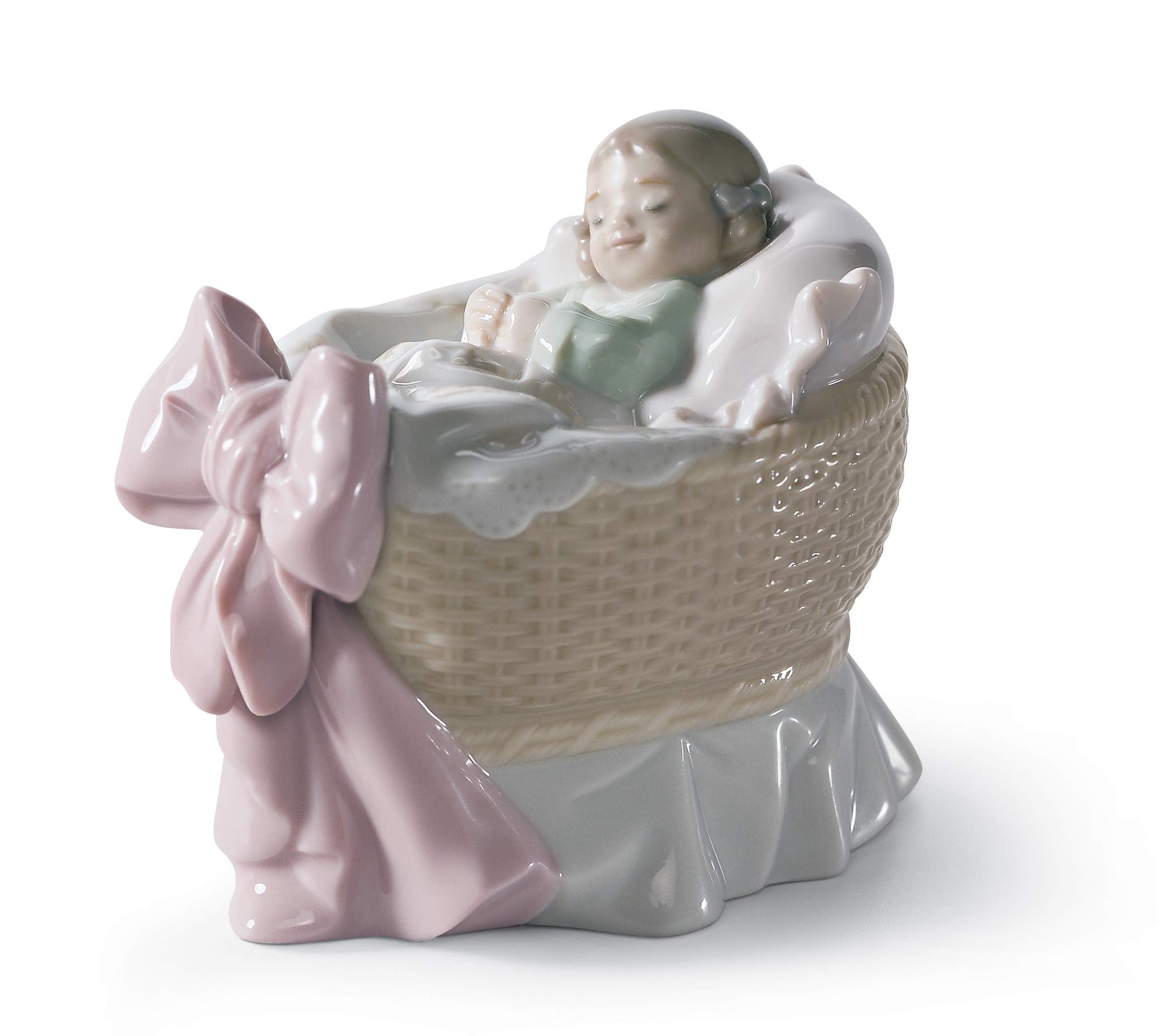 LLADRÓ A New Treasure Girl Porcelain Figurine - Elegant Collectible Baby Statue for Home Décor & Gift Giving