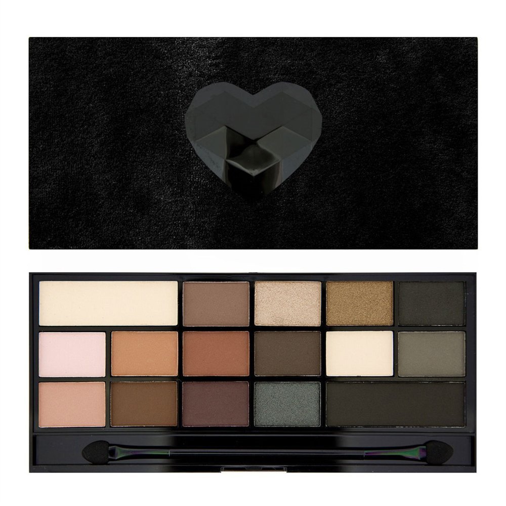 Makeup Revolution I Heart Makeup Eyeshadow Palette - Black Velvet | Highly Pigmented Matte & Shimmer Shades for Day & Night Makeup Looks