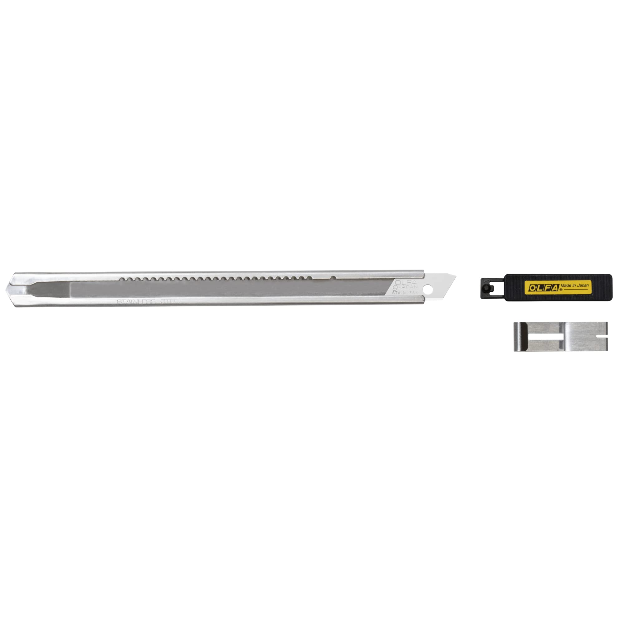 OLFA 9mm Stainless-Steel Utility Knife (SVR-2) - Retractable Precision Craft Knife with Snap-Off Blades for DIY, Art, Packaging & Home Projects - Includes Replacement Blades - Heavy Duty Stainless Steel Construction