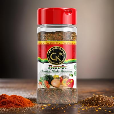 Premium Jamaican Jerk Seasoning - Authentic Caribbean Kitchen HOT Spice Blend (4 Oz) | Kosher, Low Sodium, Non-GMO, Gluten-Free, Vegan | Perfect for Grilling, Marinades, Chicken, Fish & Vegetables